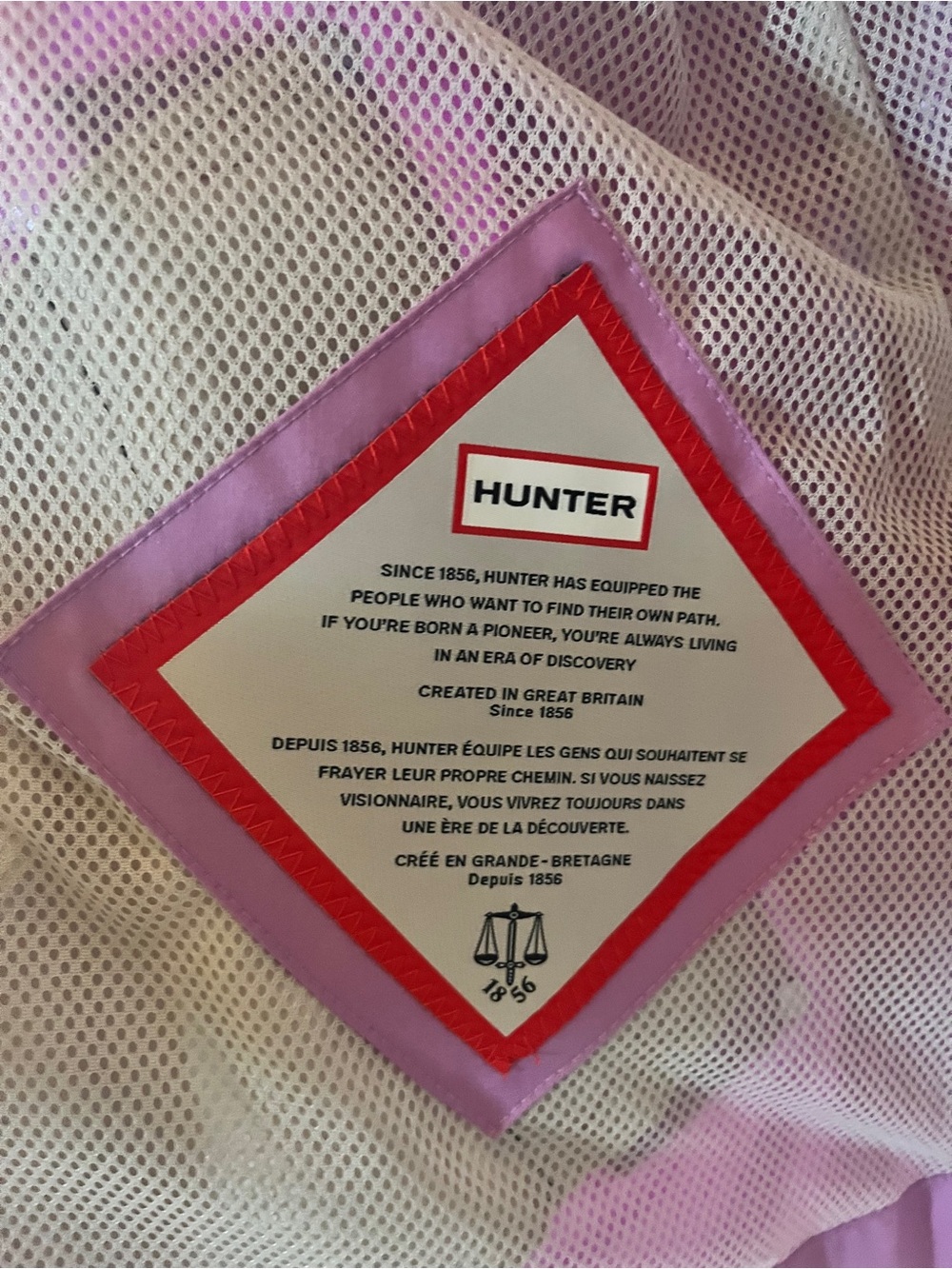 Hunter Adela Womens Rain Jacket S Mystic Peony Hooded Waterproof Coat NWT - Picture 8 of 10